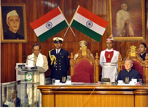 The Governor of Arunachal Pradesh, Shri JP Rajkhowa addressing the house on the 1st day of Six Legislative Assembly at State Legislative Assembly, Naharlagun on 25th Feb2016